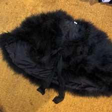 Real Ostrich Feather Fur Shrug