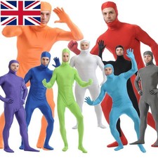 Invisible Morph Suit Party Costume Dress Full Body Women Men Spandex Open Face
