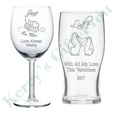 Personalised Engraved Glass Valentines Gifts Love Heart For Her Him Romantic