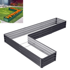 Outdoor Garden Metal Raised Vegetable Planter Splicable Flower Trough Grow Bed