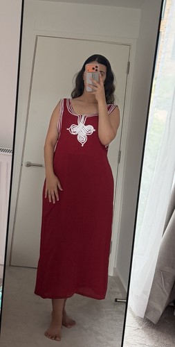 Burgundy moroccan gandoura - moroccan,