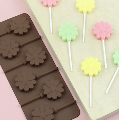 Silicone daisy flower lollipop - silicone,