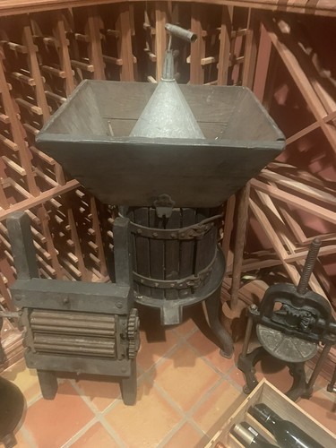 Antique wooden wine press - wine,