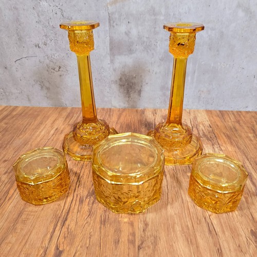 Vintage amber glass dressing - amber,