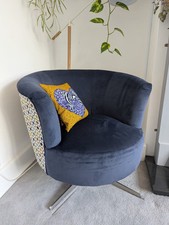 Orla Kiely Swivel Armchair Navy 