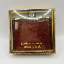 Vintage Hip Flask Silver Brown