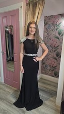 Womens Bridesmaids Maxi 6-8 Wedding Evening Dress Black Tie Awards Prom Debs