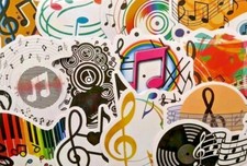 Music Note Stickers 20/50 Waterproof Vinyl Sticker For Laptop Luggage Guitar Car