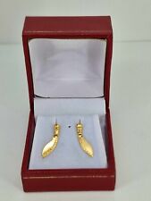 Antique 18ct Gold Screw Back Earrings Gurkha Kukri Knife. NICE1