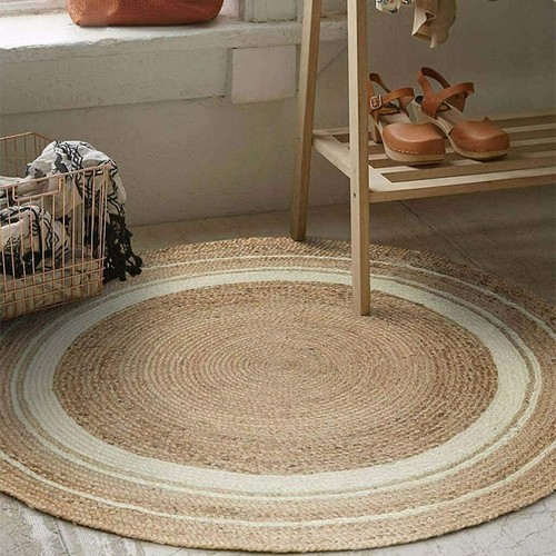 Rug round jute 100 natural - jute, 100%