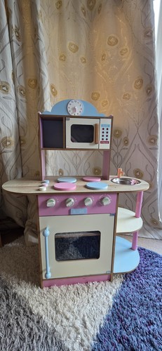 Toy kitchen with food - with,