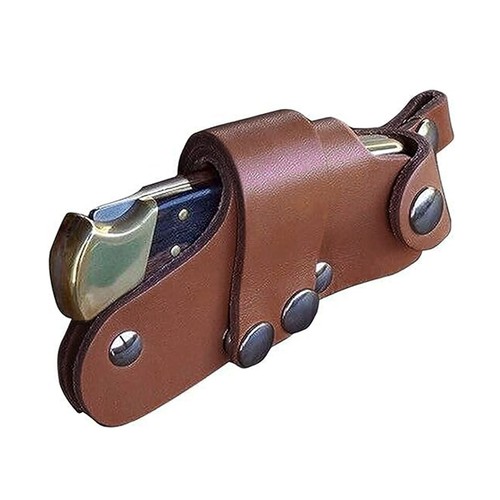 Leather knife sheath for belt - leather,