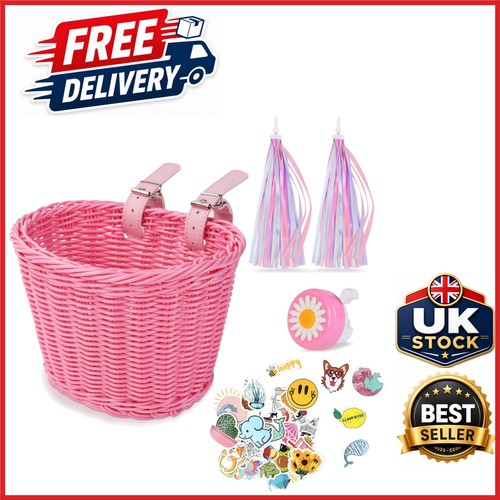 Kids bike basket handwoven - basket,