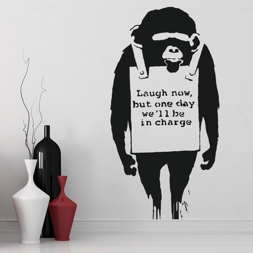 Laugh now monkey - monkey, wall