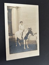 Girl on Pony RPPC Postcard Horse