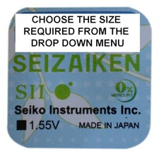Genuine SEIZAIKEN SEIKO Silver Oxide Watch Battery 1.55v - ALL SIZE SHOWCASE!