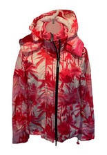 SUPERDRY Women's Palm Print Hot Pink Waterproof Windcheater JACKET Coat S 10 S5