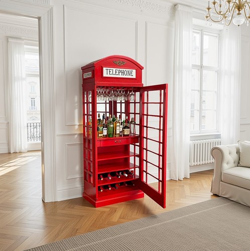 Drinks cabinet bar - cabinet, red