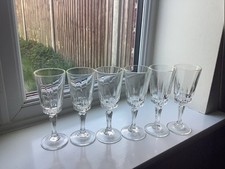 Lovely Vintage Set Of 6 French Luminarc "Victoria" Sherry Glasses/Flutes
