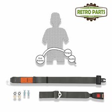 Classic Car Static Seat Belt Lap Front Rear 2 Fixing Points Grey R21P