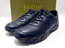 Hotter Walking Shoes Size 7 UK New Boxed "Wish" Navy Leather Comfort Lace Ups