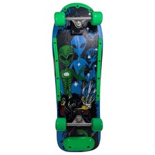 Vintage 80's Kicktail Skateboard Alien and Ninja with Grind Rails