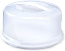 Large Round Cake Storage Carrier Box Container Clear Lockable Cover 30x15x12.5cm