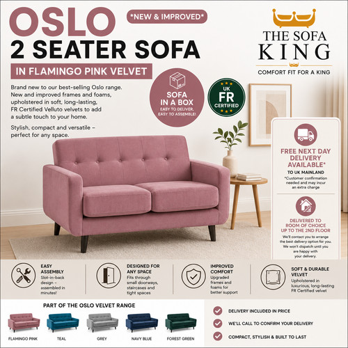 Flamingo pink velvet sofa - flamingo,