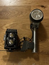 TLR Camera With Flash Gun Both 1960s Equipment, Microcord & Strobonar