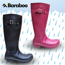 Womens Wellington Boots Tall Rain Snow Horse Riding Buckle Walking Winter Grip