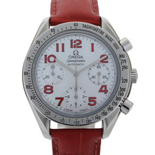 OMEGA Speedmaster Reduced 3834.79.40 Red Mother of Pearl 39mm Automatic Watch