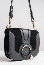 See by Chloe Small Hana Suede Leather Satchel Bag Black