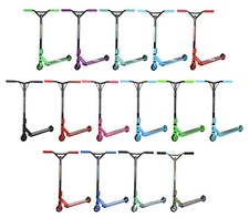 Two Bare Feet Kids Street Pro Stunt Scooter Tricks Push Kicks 360 Degree Spin