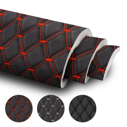 Diamond quilted pu - quilted, leather