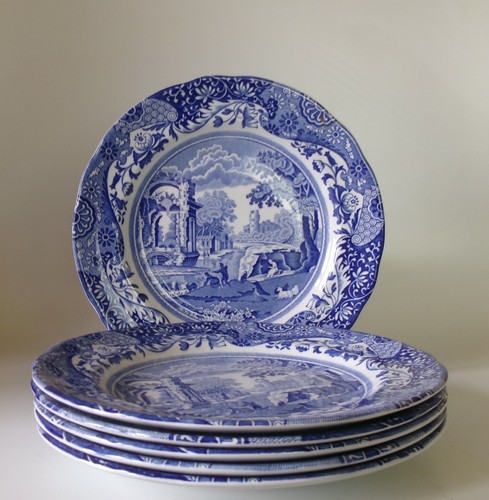 Six spode italian - blue, 190mm