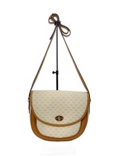 Gucci Shoulder Hand Bag Beige Leather Small Purse Vintage Authentic