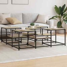 Coffee Table Sonoma Oak 121x121x40 cm Engineered Wood vidaXL