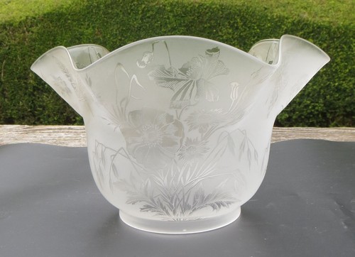 Antique deep etched glass - glass, oil