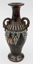 ROYAL DOULTON LAMBETH SMALL STONEWARE VASE c1920