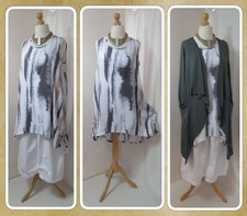BNWT, LAGENLOOK,  WHITE, GREY