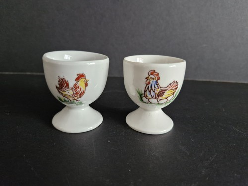 Vintage egg cups cockerel and - cockerel,