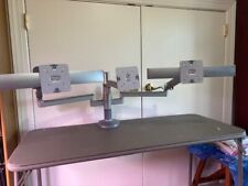 Humanscale M-Flex MF2 3 monitor arm set with 2 sliders, silver with grey trim