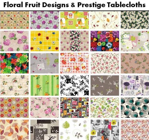 Floral fruit tablecloth pvc - tablecloth,