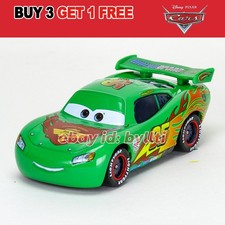 Mattel Disney Pixar Cars 2 Green Lightning McQueen 1:55 Diecast Car, NEW Loose