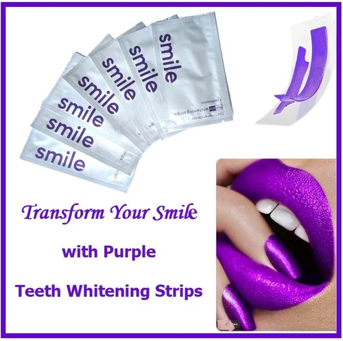 Purple teeth whitening strips - whitening,