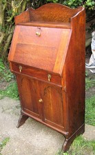 Vintage Solid Oak Bureau Drop