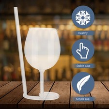 1pc Red Wine Glass Wine Glass with Straw Cocktail Glass Home Wine Glass