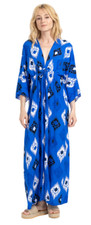 Ladies dress Kaftan Long Maxi Dress Summer Beach Holiday Flower Button Tie Dress