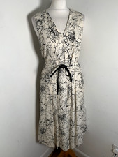 Max Mara Studio floral midi dress UK 6 8 NEW A line pattern print cotton belted