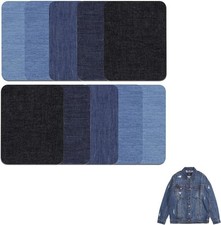 10 Pcs Denim Patches for Jeans Repair,Iron-On Jean Patches inside & outside Stro